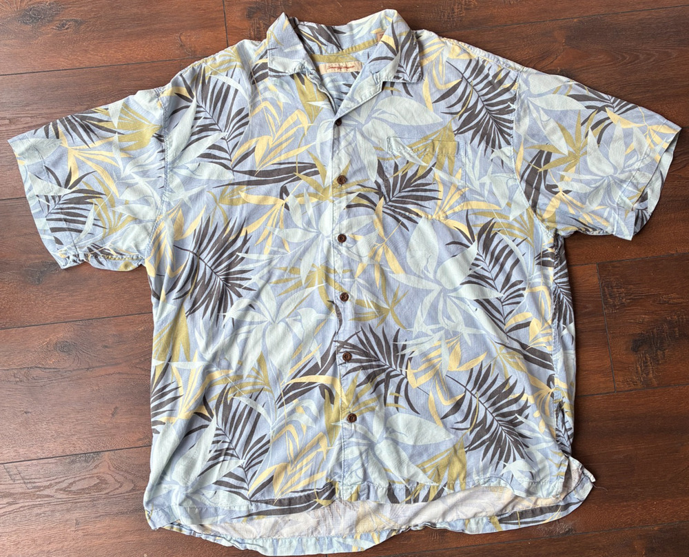 Tommy Bahama 100% Silk Short Sleeve Hawaiian Vacation Shirt Mens, Size XXL